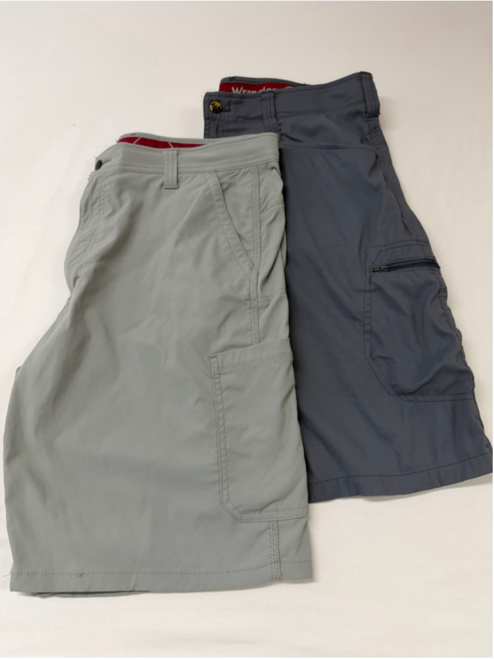 Wrangler Mens SZ 38 Grey Performance Cargo Shorts Lightweight 2 pair  1781